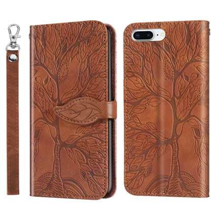 Life of Tree Embossing Pattern Horizontal Flip Leather Case with Holder & Card Slot & Wallet & Photo Frame & Lanyard, For iPhone 6 & 6s, For iPhone 6 Plus & 6s Plus, For iPhone 8 & 7, For iPhone 8 Plus & 7 Plus