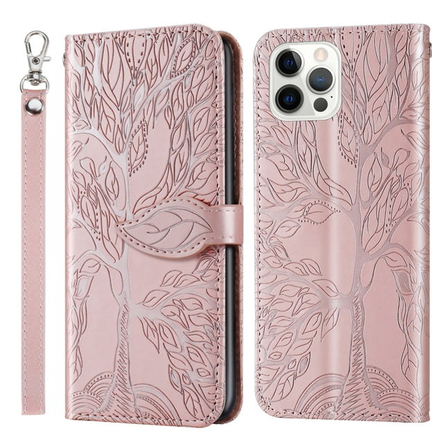 Life of Tree Embossing Pattern Horizontal Flip Leather Case with Holder & Card Slot & Wallet & Photo Frame & Lanyard, For iPhone 12 / 12 Pro, For iPhone 12 Pro Max, For iPhone X / XS, For iPhone XR