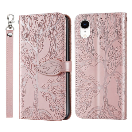 Life of Tree Embossing Pattern Horizontal Flip Leather Case with Holder & Card Slot & Wallet & Photo Frame & Lanyard, For iPhone 12 / 12 Pro, For iPhone 12 Pro Max, For iPhone X / XS, For iPhone XR