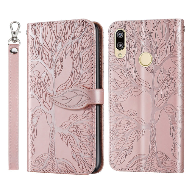 Life of Tree Embossing Pattern Horizontal Flip Leather Case with Holder & Card Slot & Wallet & Photo Frame & Lanyard, For Huawei P smart 2019, For Huawei P smart 2020, For Huawei P smart Z, For Huawei P20 Lite