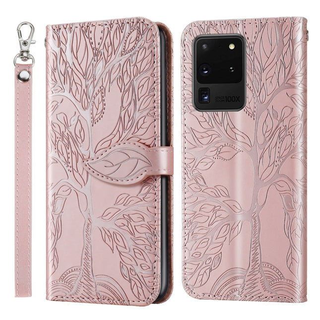 Life of Tree Embossing Pattern Horizontal Flip Leather Case with Holder & Card Slot & Wallet & Photo Frame & Lanyard, For Samsung Galaxy S10e, For Samsung Galaxy S20, For Samsung Galaxy S20+, For Samsung Galaxy S20 Ultra