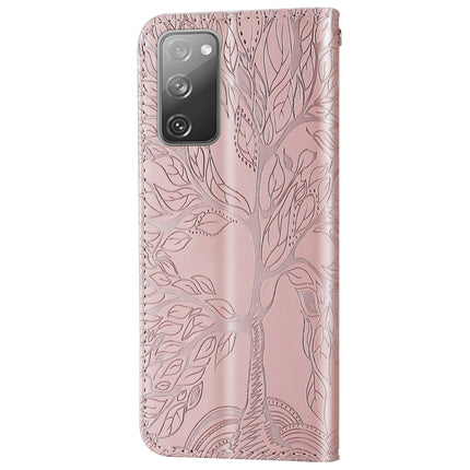 Life of Tree Embossing Pattern Horizontal Flip Leather Case with Holder & Card Slot & Wallet & Photo Frame & Lanyard, For Samsung Galaxy S20 FE