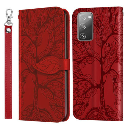 Life of Tree Embossing Pattern Horizontal Flip Leather Case with Holder & Card Slot & Wallet & Photo Frame & Lanyard, For Samsung Galaxy S20 FE