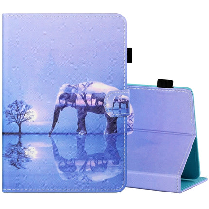 Sewing Thread Horizontal Painted Flat Leather Case with Pen Cover & Anti Skid Strip & Card Slot & Holder, For 7 inch Tablet PC Universal, For 8 inch Tablet PC Universal