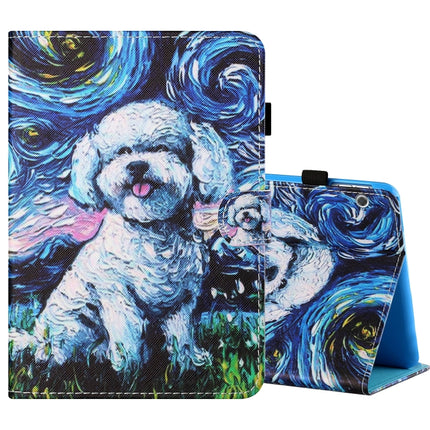 Sewing Thread Horizontal Painted Flat Leather Case with Pen Cover & Anti Skid Strip & Card Slot & Holder, For 10 inch Tablet PC Universal, For Huawei MediaPad T5 10 inch