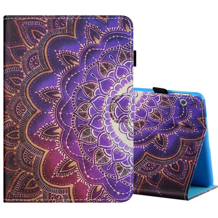 Sewing Thread Horizontal Painted Flat Leather Case with Pen Cover & Anti Skid Strip & Card Slot & Holder, For 10 inch Tablet PC Universal, For Huawei MediaPad T5 10 inch