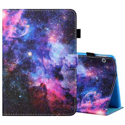 Sewing Thread Horizontal Painted Flat Leather Case with Pen Cover & Anti Skid Strip & Card Slot & Holder, For 10 inch Tablet PC Universal, For Huawei MediaPad T5 10 inch