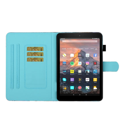 Sewing Thread Horizontal Painted Flat Leather Case with Pen Cover & Anti Skid Strip & Card Slot & Holder, For Amazon Kindle Fire 7 2019 / 2017 / 2015, For Samsung Galaxy Tab A 10.1 (2019) T510 / T515