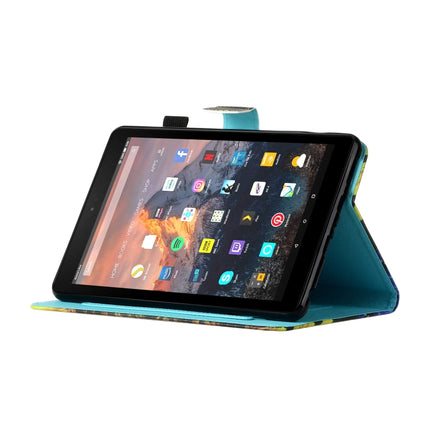 Sewing Thread Horizontal Painted Flat Leather Case with Pen Cover & Anti Skid Strip & Card Slot & Holder, For Amazon Kindle Fire 7 2019 / 2017 / 2015, For Samsung Galaxy Tab A 10.1 (2019) T510 / T515