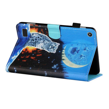 Sewing Thread Horizontal Painted Flat Leather Case with Pen Cover & Anti Skid Strip & Card Slot & Holder, For Amazon Kindle Fire 7 2019 / 2017 / 2015, For Samsung Galaxy Tab A 10.1 (2019) T510 / T515