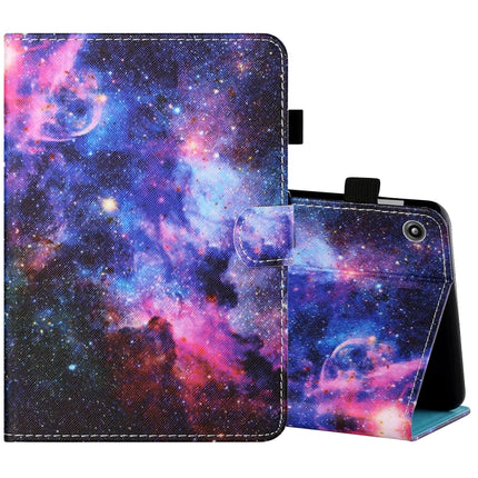 Sewing Thread Horizontal Painted Flat Leather Case with Pen Cover & Anti Skid Strip & Card Slot & Holder, For Amazon Kindle Fire 7 2019 / 2017 / 2015, For Samsung Galaxy Tab A 10.1 (2019) T510 / T515