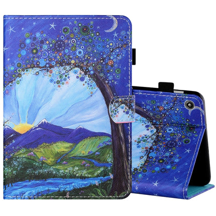 Sewing Thread Horizontal Painted Flat Leather Case with Pen Cover & Anti Skid Strip & Card Slot & Holder, For Amazon Kindle Fire 7 2019 / 2017 / 2015, For Samsung Galaxy Tab A 10.1 (2019) T510 / T515