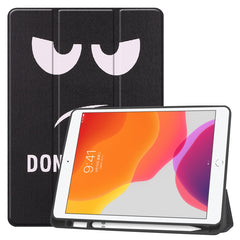 Funda de cuero con tapa horizontal con dibujo en color para iPad 10.2 con soporte plegable en tres posiciones y función de suspensión/activación, para iPad 10.2 TPU