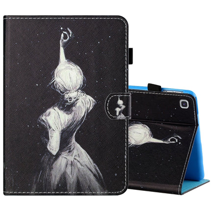 Sewing Thread Horizontal Painted Flat Leather Case with Pen Cover & Anti Skid Strip & Card Slot & Holder & Sleep / Wake-up Function, For Samsung Galaxy Tab S6 Lite SM-P610 / 615, For Amazon Kindle Fire HD8 2020