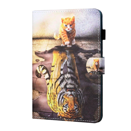 Sewing Thread Horizontal Painted Flat Leather Case with Pen Cover & Anti Skid Strip & Card Slot & Holder & Sleep / Wake-up Function, For Samsung Galaxy Tab S6 Lite SM-P610 / 615, For Amazon Kindle Fire HD8 2020