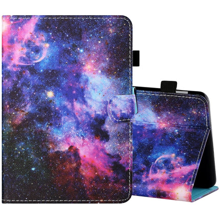 Sewing Thread Horizontal Painted Flat Leather Case with Pen Cover & Anti Skid Strip & Card Slot & Holder & Sleep / Wake-up Function, For Samsung Galaxy Tab S6 Lite SM-P610 / 615, For Amazon Kindle Fire HD8 2020