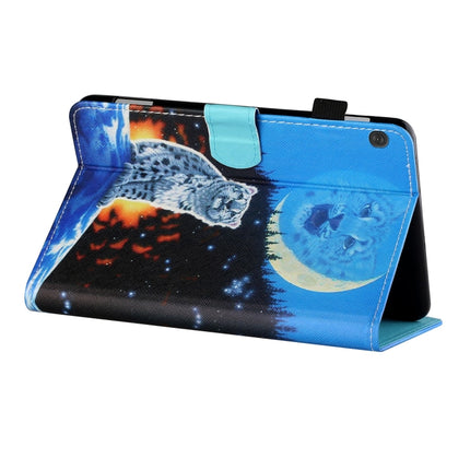 Sewing Thread Horizontal Painted Flat Leather Case with Pen Cover & Anti Skid Strip & Card Slot & Holder & Sleep / Wake-up Function, For Lenovo Tab M10 X605F / X505, For Samsung Galaxy Tab A7 2020 T500 / T505