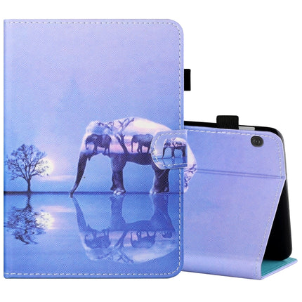 Sewing Thread Horizontal Painted Flat Leather Case with Pen Cover & Anti Skid Strip & Card Slot & Holder & Sleep / Wake-up Function, For Lenovo Tab M10 X605F / X505, For Samsung Galaxy Tab A7 2020 T500 / T505