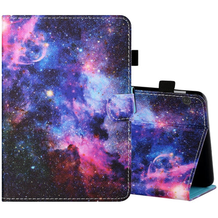 Sewing Thread Horizontal Painted Flat Leather Case with Pen Cover & Anti Skid Strip & Card Slot & Holder & Sleep / Wake-up Function, For Lenovo Tab M10 X605F / X505, For Samsung Galaxy Tab A7 2020 T500 / T505