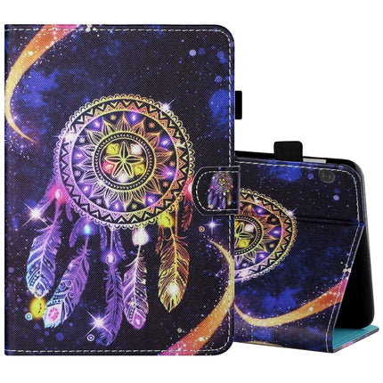 Sewing Thread Horizontal Painted Flat Leather Case with Pen Cover & Anti Skid Strip & Card Slot & Holder & Sleep / Wake-up Function, For Lenovo Tab M10 X605F / X505, For Samsung Galaxy Tab A7 2020 T500 / T505