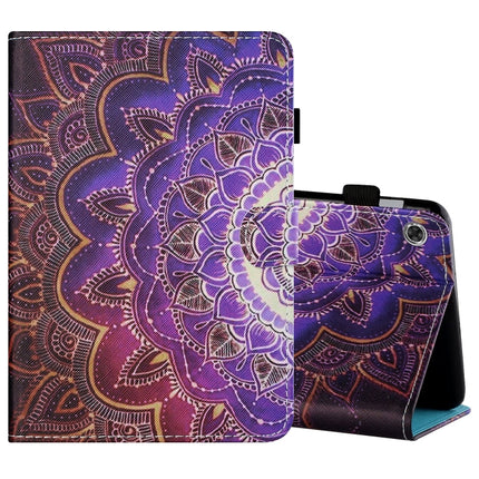 Sewing Thread Horizontal Painted Flat Leather Case with Pen Cover & Anti Skid Strip & Card Slot & Holder & Sleep / Wake-up Function, For Lenovo Tab FHD M10 Plus X606F