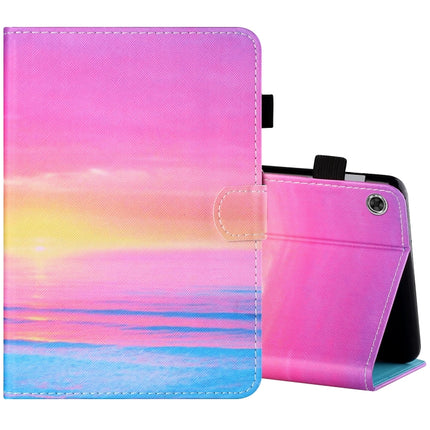 Sewing Thread Horizontal Painted Flat Leather Case with Pen Cover & Anti Skid Strip & Card Slot & Holder & Sleep / Wake-up Function, For Lenovo Tab FHD M10 Plus X606F