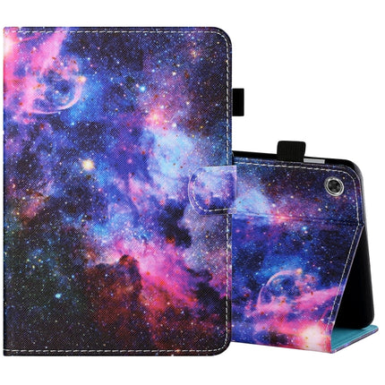 Sewing Thread Horizontal Painted Flat Leather Case with Pen Cover & Anti Skid Strip & Card Slot & Holder & Sleep / Wake-up Function, For Lenovo Tab FHD M10 Plus X606F