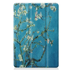 For iPad 10.2 Colored Drawing Horizontal Flip Leather Case with Three-folding Holder & Sleep / Wake-up Function, For iPad 10.2