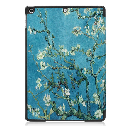 For iPad 10.2 Colored Drawing Horizontal Flip Leather Case with Three-folding Holder & Sleep / Wake-up Function, For iPad 10.2