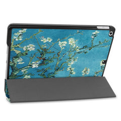 For iPad 10.2 Colored Drawing Horizontal Flip Leather Case with Three-folding Holder & Sleep / Wake-up Function, For iPad 10.2