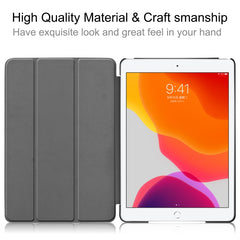 For iPad 10.2 Colored Drawing Horizontal Flip Leather Case with Three-folding Holder & Sleep / Wake-up Function, For iPad 10.2