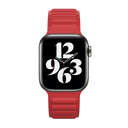 Silicone Magnetic Chain Watchband For Apple Watch Series 6 & SE & 5 & 4 44mm / 3 & 2 & 1 42mm, For Apple Watch Series 7 45mm / 6 & SE & 5 & 4 44mm / 3 & 2 & 1 42mm, For Apple Watch Ultra 49mm / Series 8&7 45mm / SE 2&6&SE&5&4 44mm / 3&2&1 42mm