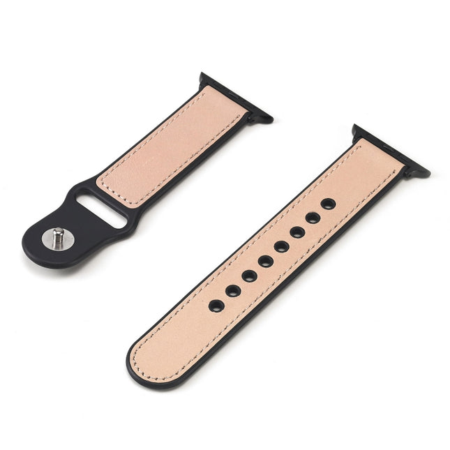 Paste Leather TPU Watchband For Apple Watch Series 6 & SE & 5 & 4 40mm / 3 & 2 & 1 38mm