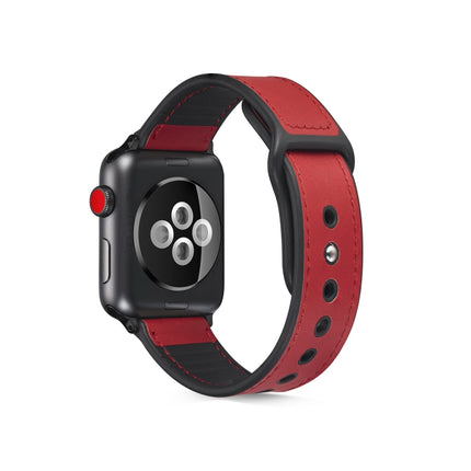 Paste Leather TPU Watchband For Apple Watch Series 6 & SE & 5 & 4 40mm / 3 & 2 & 1 38mm