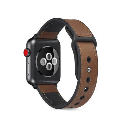 Paste Leather TPU Watchband For Apple Watch Series 6 & SE & 5 & 4 44mm / 3 & 2 & 1 42mm