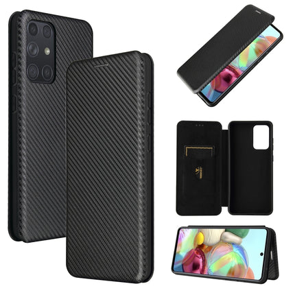 Carbon Fiber Texture Magnetic Horizontal Flip TPU + PC + PU Leather Case with Card Slot, For Samsung Galaxy A52 5G, For Samsung Galaxy A72 5G, For OPPO Reno5 Pro 5G, For Cubot X30