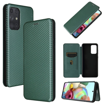 Carbon Fiber Texture Magnetic Horizontal Flip TPU + PC + PU Leather Case with Card Slot, For Samsung Galaxy A52 5G, For Samsung Galaxy A72 5G, For OPPO Reno5 Pro 5G, For Cubot X30