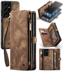 CaseMe Detachable Multifunctional Horizontal Flip Leather Case, with Card Slot & Holder & Zipper Wallet & Photo Frame, For Samsung Galaxy S21+ 5G, For Samsung Galaxy S21 5G, For Samsung Galaxy S21 Ultra 5G