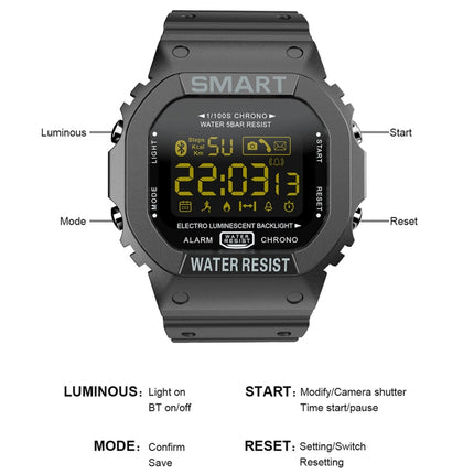 Lokmat MK22 1.21 inch FSTN LCD Screen 50m Waterproof Smart Watch, Support Information Reminder / Remote Camera / Sport Record