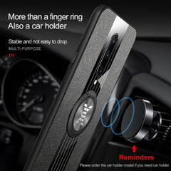 XINLI Stitching Cloth Textue Shockproof TPU Protective Case with Ring Holder, For OnePlus 6, For OnePlus 6T, For OnePlus 7 Pro, For Meizu Note 8