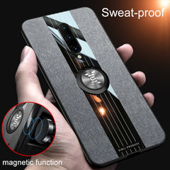 XINLI Stitching Cloth Textue Shockproof TPU Protective Case with Ring Holder, For OnePlus 6, For OnePlus 6T, For OnePlus 7 Pro, For Meizu Note 8