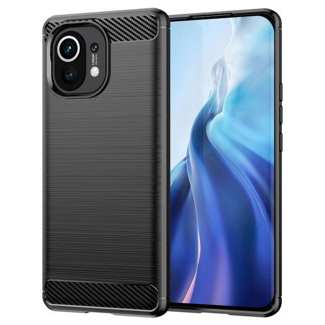 Brushed Texture Carbon Fiber TPU Case, For Xiaomi Mi 11