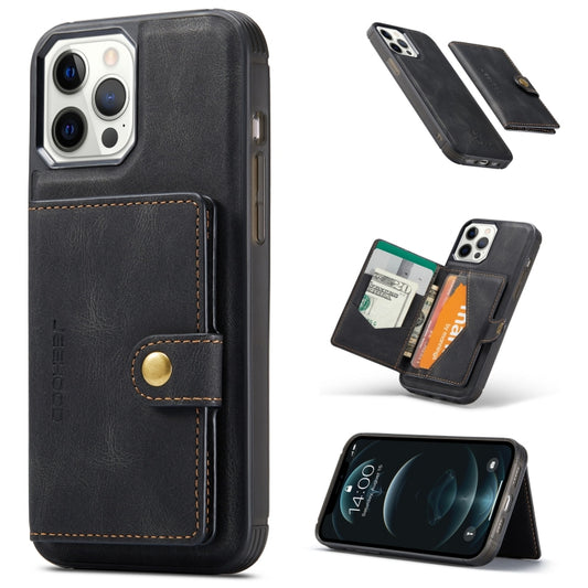 JEEHOOD Retro Magnetic Detachable Leather Case with Wallet & Card Slot & Holder, For iPhone 12 mini, For iPhone 12 / 12 Pro, For iPhone 12 Pro Max