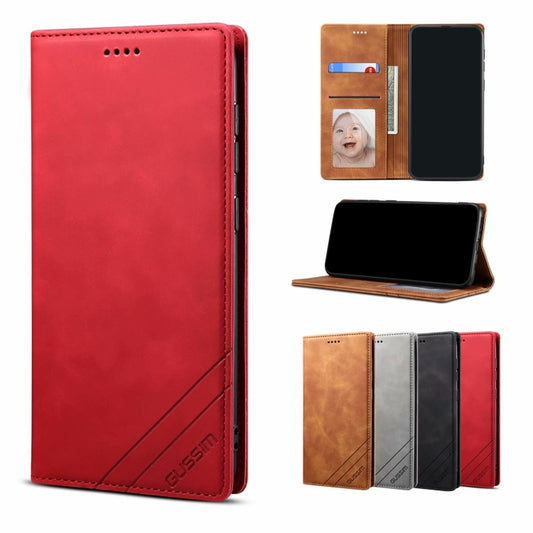 GUSSIM GS-001 Business Style Horizontal Flip Skin Feel PU Leather Case with Holder & Card Slots & Wallet & Photo Frame, For Samsung Galaxy A21
