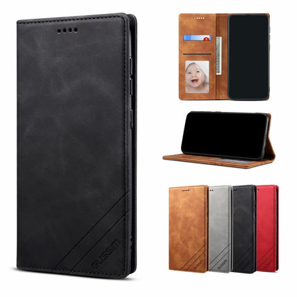 GUSSIM GS-001 Business Style Horizontal Flip Skin Feel PU Leather Case with Holder & Card Slots & Wallet & Photo Frame, For Samsung Galaxy A21