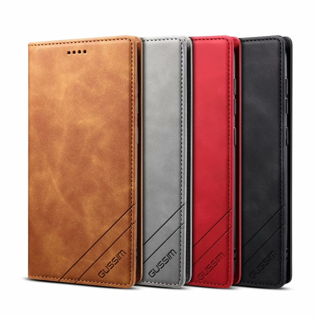 GUSSIM GS-001 Business Style Horizontal Flip Skin Feel PU Leather Case with Holder & Card Slots & Wallet & Photo Frame, For Samsung Galaxy A21
