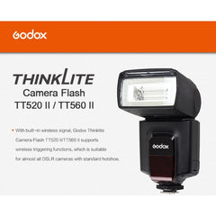 Godox TT520II 433MHZ Wireless 1/300s-1/2000s HSS Flash Speedlite Camera Top Fill Light for Canon / Nikon DSLR Cameras, TT520II