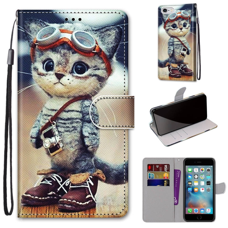 Coloured Drawing Cross Texture Horizontal Flip PU Leather Case with Holder & Card Slots & Wallet & Lanyard, For iPhone 6 / 6s