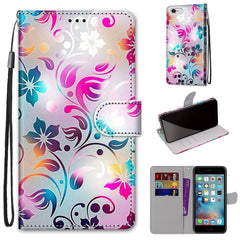 Coloured Drawing Cross Texture Horizontal Flip PU Leather Case with Holder & Card Slots & Wallet & Lanyard, For iPhone 6 / 6s