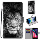 For iPhone SE 2022 / SE 2020 / 8 / 7 / B11 Black White Lion Head